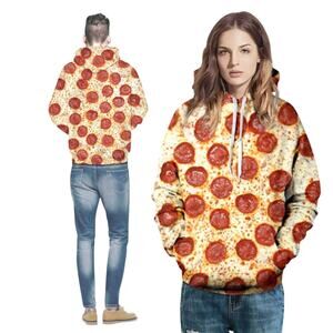 Pepperoni Hoodie Jersey Drawstring Sweatshirt Cosplay Costume Halloween UNISEX